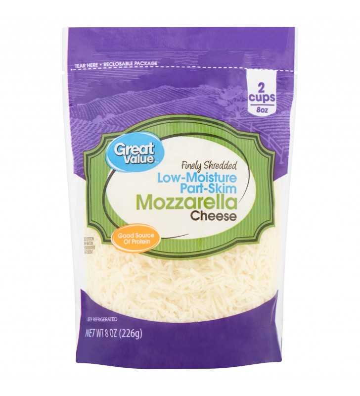 Great Value Shredded Low-Moisture Part-Skim Mozzarella Cheese, 80 oz