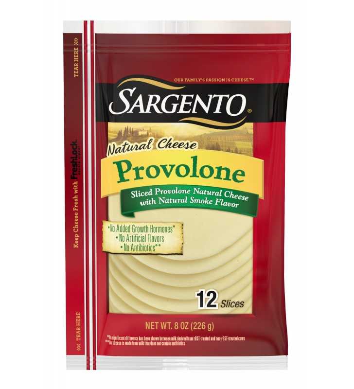Sargento® Sliced Provolone Natural Cheese with Natural Smoke Flavor, 12 slices