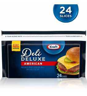 Kraft Deli Deluxe Cheese Slices, American Cheese, 24 ct. - 16 oz. Wrapper