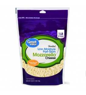 Great Value Shredded Mozzarella Cheese, Low-Moisture Part-Skim, 16 oz