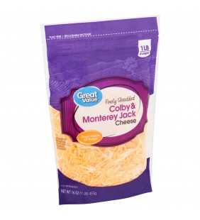 Great Value Finely Shredded Colby & Monterey Jack Cheese, 16 oz