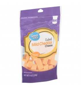 Great Value Cubed Mild Cheddar Cheese, 8 oz