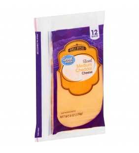 Great Value Deli Style Sliced Medium Cheddar Cheese, 12 count, 8 oz