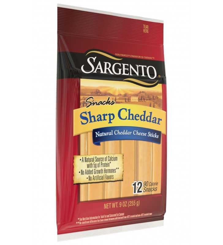 Sargento® Sharp Natural Cheddar Cheese Snack Sticks, 12-Count