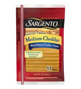 Sargento® Sliced Medium Natural Cheddar Cheese, 11 slices
