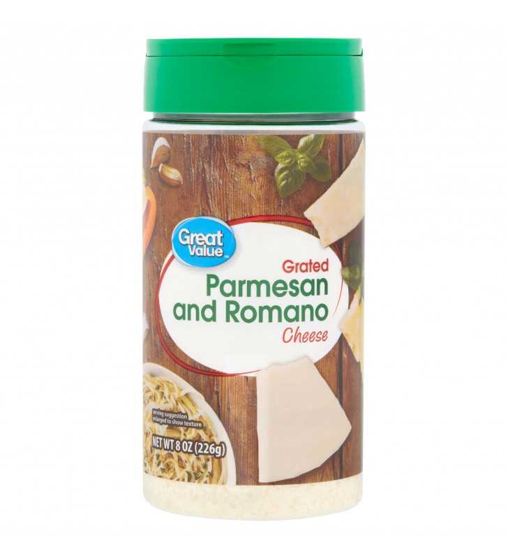 Great Value Grated Parmesan and Romano Cheese, 8 oz