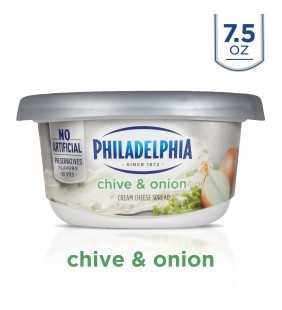 Philadelphia Chive and Onion Cream Cheese Spread, 7.5 oz. Tub