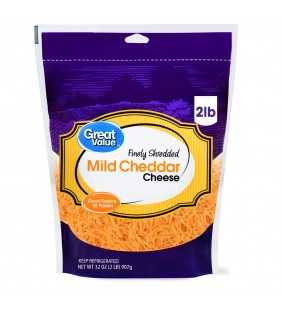 Great Value Finely Shredded Mild Cheddar Cheese, 32 Oz.