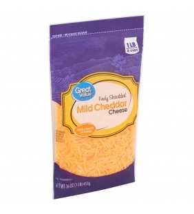 Great Value Finely Shredded Mild Cheddar Cheese, 16 oz
