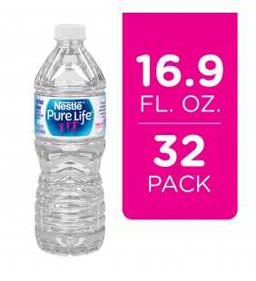 Nestle Pure Life Purified Water, 16.9 fl oz. Plastic Bottled Water (Pack of 32)