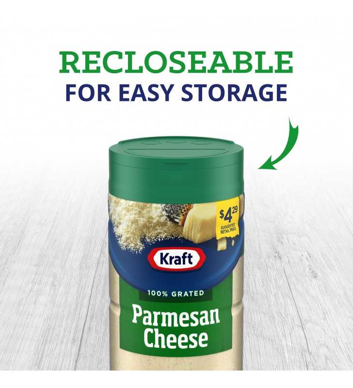 Kraft Grated Cheese, Parmesan Cheese, 16 oz Jar