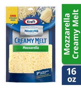Kraft Mozzarella With a Touch of Philadelphia Shredded Cheese, 16 oz Bag