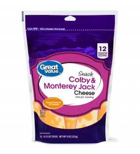 Great Value, Colby & Monterey Jack Cheese Snack Blocks, 9 Oz., 12 Count