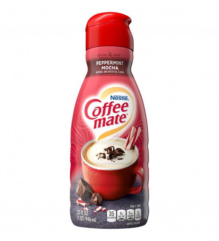 Liquid Coffee Creamer, Peppermint Mocha, 1500mL Pump Bottle - TonerQuest