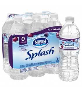 NESTLE SPLASH Water Beverage with Natural Fruit Flavor, Acai Grape Flavor, 16.9 fl oz. Plastic Bottles (6 Count)