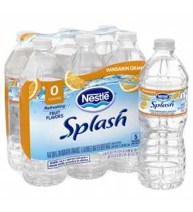 NESTLE SPLASH Water Beverage with Natural Fruit Flavor, Mandarin Orange Flavor, 16.9 fl oz. Plastic Bottles (6 Count)
