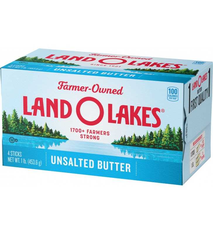 Land O Lakes Unsalted Butter, 4 Butter Sticks, 1 lb Pack