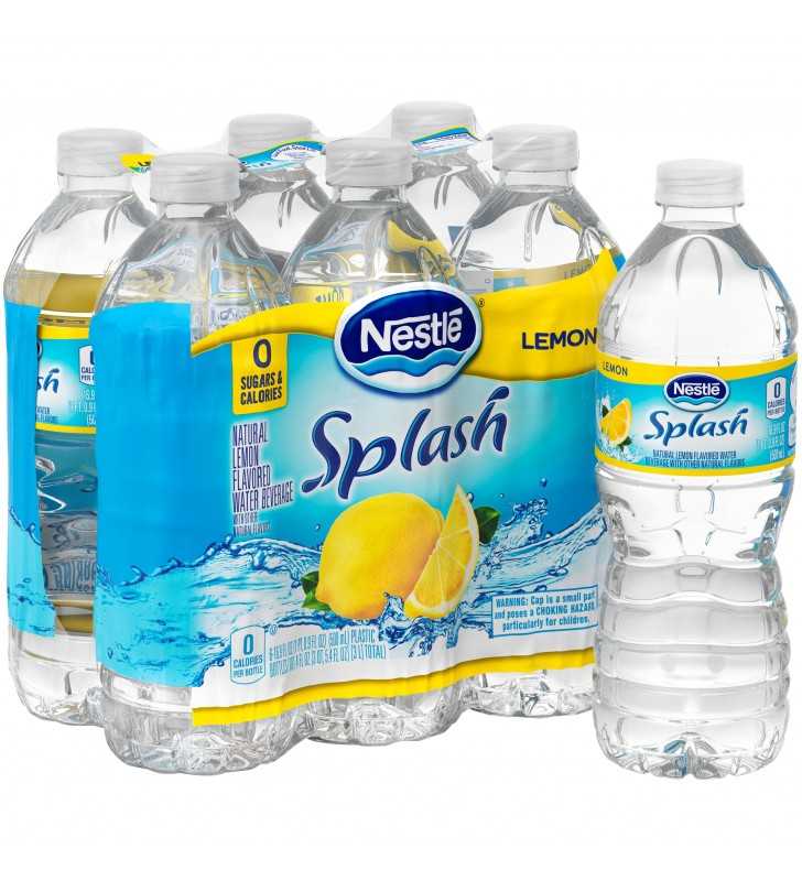 Nestle Splash Lemon Flavored Water, 16.9 Fl. Oz., 6 Count