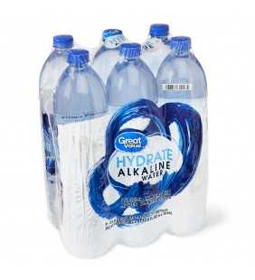 Great Value Hydrate Alkaline Water, 1L, 6 Count