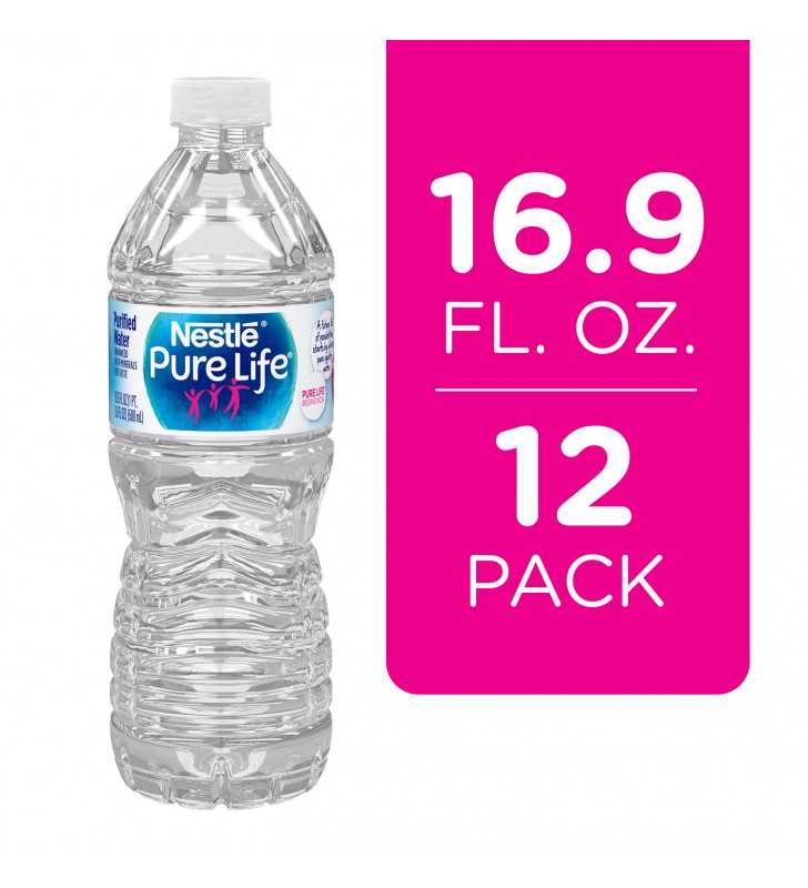 Pure Life Purified Water, 16.9 Fl Oz, Plastic Bottled Water (12 Pack)