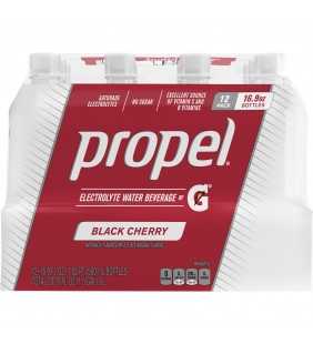 Propel Electrolyte Water, Black Cherry, 16.9 oz Bottles, 12 Count