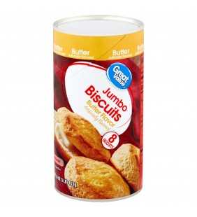Great Value Butter Flavor Jumbo Biscuits, 8 count, 16 oz