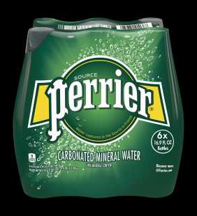 Perrier Carbonated Mineral Water, 16.9 fl oz. Plastic Bottles (6 Count)