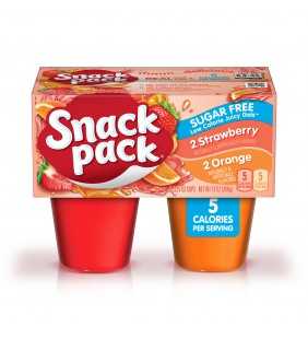 Snack Pack Sugar-Free Strawberry and Orange Juicy Gels 4 Count