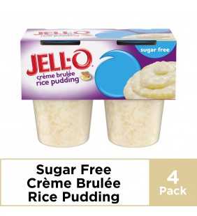 Jell-O Sugar Free Ready to Eat Creme Brulee Rice Pudding Cups, 4 ct - 14.5 oz Package