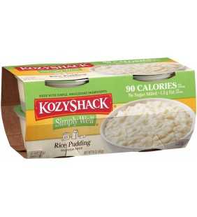 Kozy Shack Simply Well No Sugar Added Gluten-Free Rice Pudding, 4 Oz., 4 Count