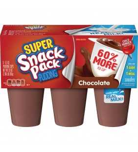 Super Snack Pack Chocolate Pudding Cups, 6 Count