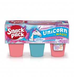 SNACK PACK Unicorn Magic Flavored Pudding Cups, 3.25-oz. Cups 6-Count