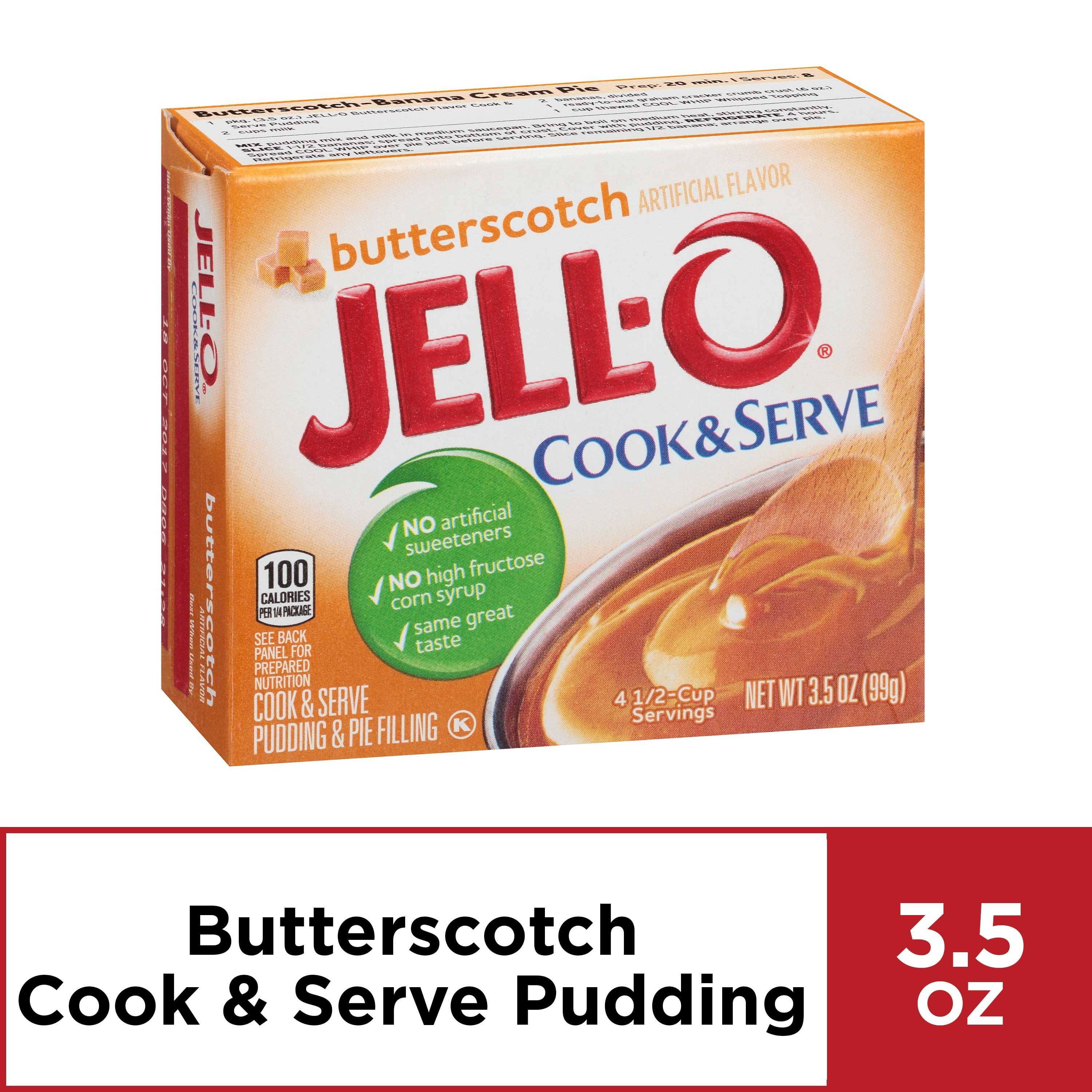 Jell-O Cook and Serve Butterscotch Pudding, 3.5 oz Box