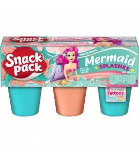 SNACK PACK Mermaid Splashes Flavored Pudding Cups, 3.25 oz. Cups 6-Count