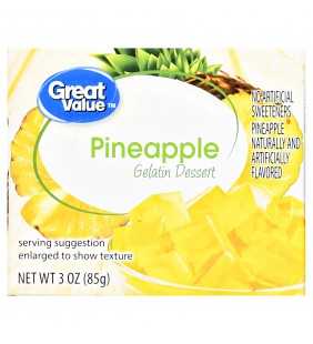 Great Value Gelatin Dessert, Pineapple, 3 oz