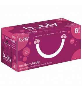 bubly Sparkling Water, Raspberry, 12 oz Cans, 8 count