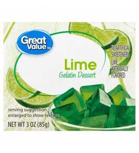 Great Value Lime Gelatin Dessert, 3 oz