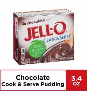 Jell-O Cook and Serve Chocolate Pudding, 3.4 oz Box