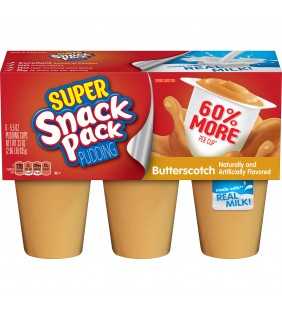 Super Snack Pack Butterscotch Pudding Cups, 6 Count