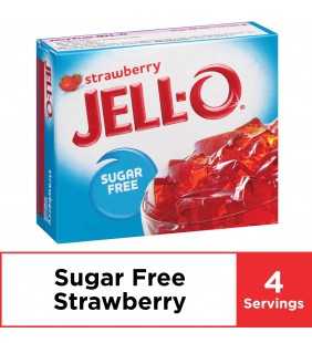 Jell-O Sugar Free Strawberry Instant Gelatin Mix, 0.3 oz Box
