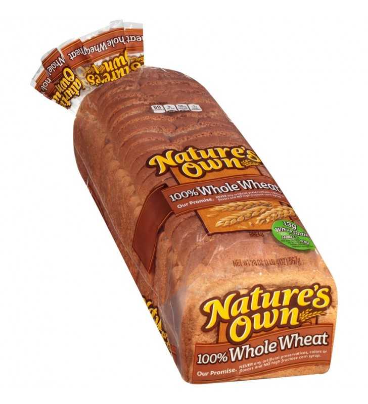 Nature's Own 100% Whole Wheat with Honey Bread Loaf, 16 oz