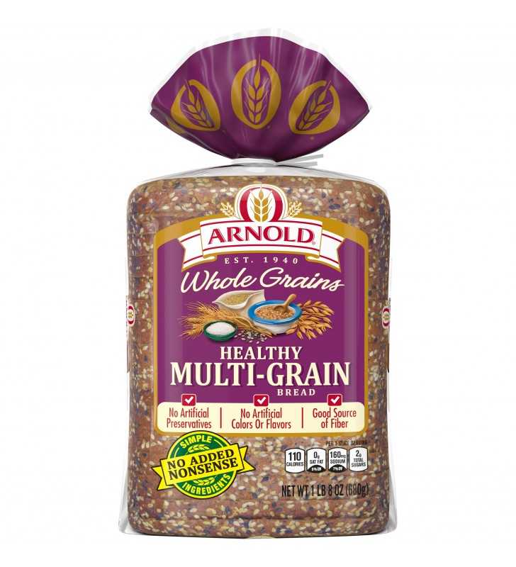 Arnold Whole Grains Healthy Multi-Grain Bread, Baked With Simple ...