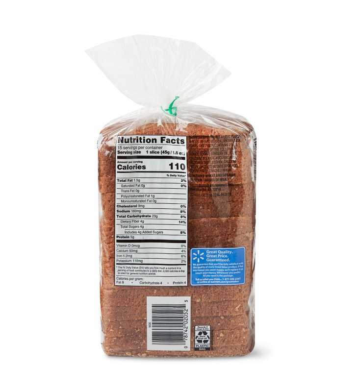 Great Value 100 Whole Wheat Bread Nutrition Facts | Besto Blog