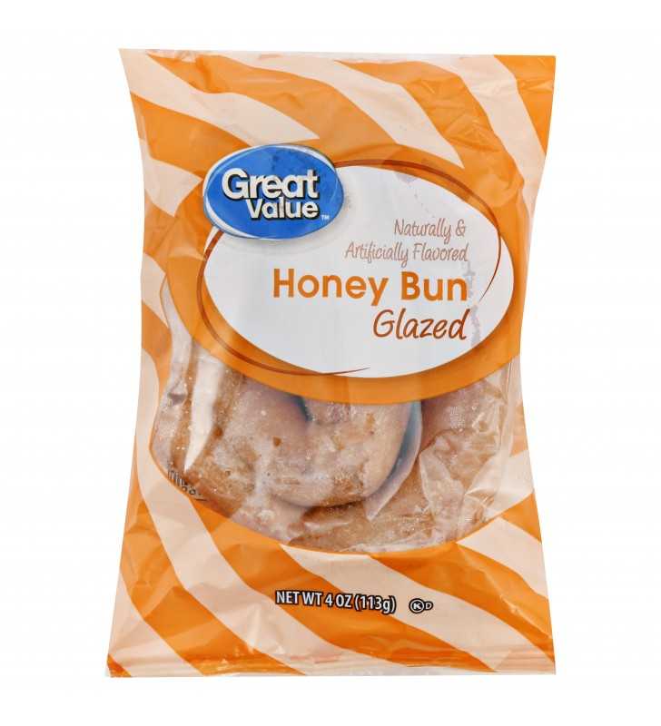 Great Value Glazed Honey Buns, 3 oz, 8 Count