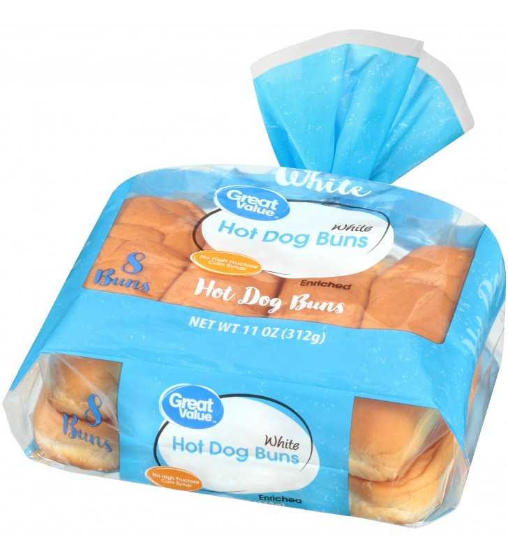 Great Value Hot Dog Buns, White, 11 oz, 8 Count 