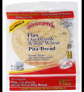 Joseph's Flax, Oat Bran & Whole Wheat Flour Pita Bread, 6 ct