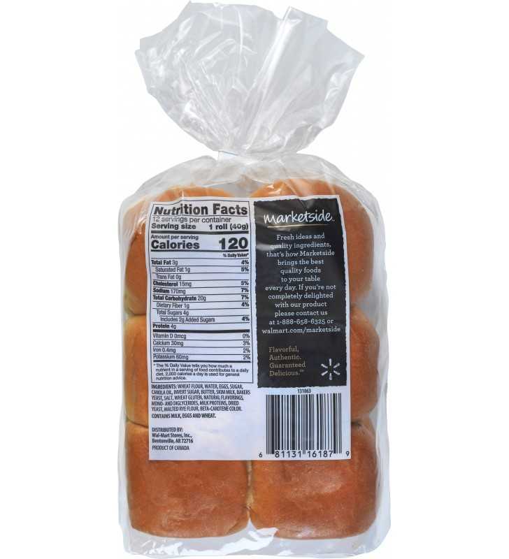 Marketside Brioche Slider Rolls, 12 count, 16.9 oz