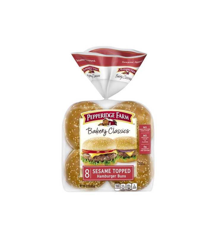 Pepperidge Farm Bakery Classics Sesame Topped Hamburger Buns, 15 oz