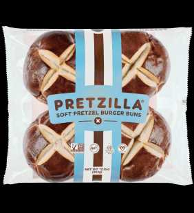 Pretzilla Soft Pretzel Burger Buns 12.8 oz, 4 count