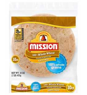 Mission Soft Taco Whole Wheat Tortillas, 10 Count
